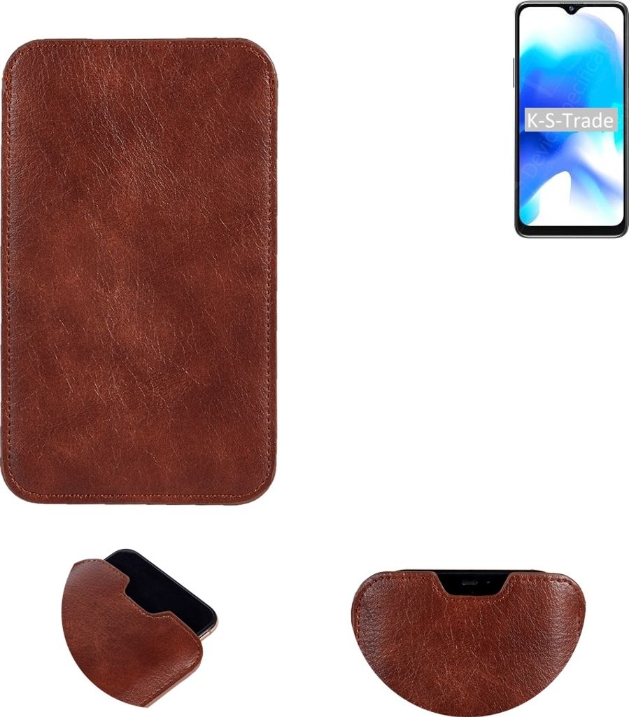 K-S-Trade Schutzhülle Handyhülle kompatibel mit Blackview A80s Handytasche Kunstleder Sleeve in braun