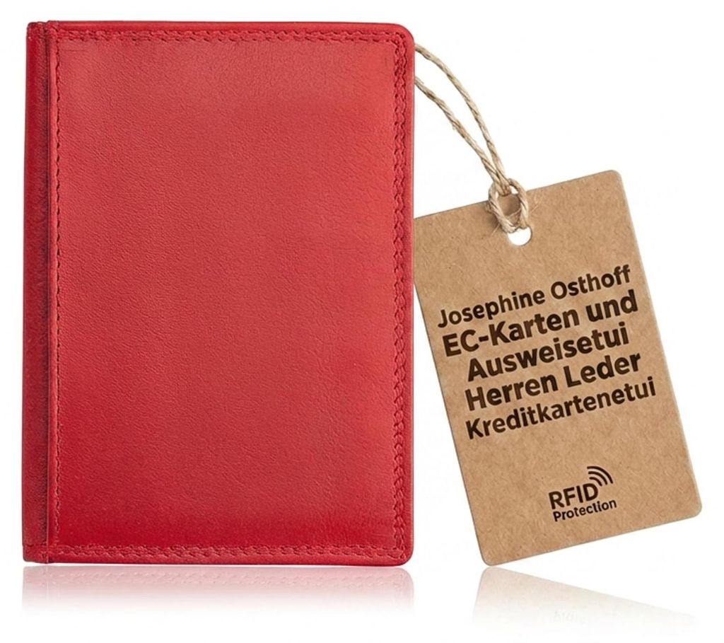 Josephine Osthoff EC-Karten und Ausweisetui Herren Leder Kreditkartenetui Kartenetui Damen RFID-Schutz slim wallet card case mit Geldscheinfach (935)
