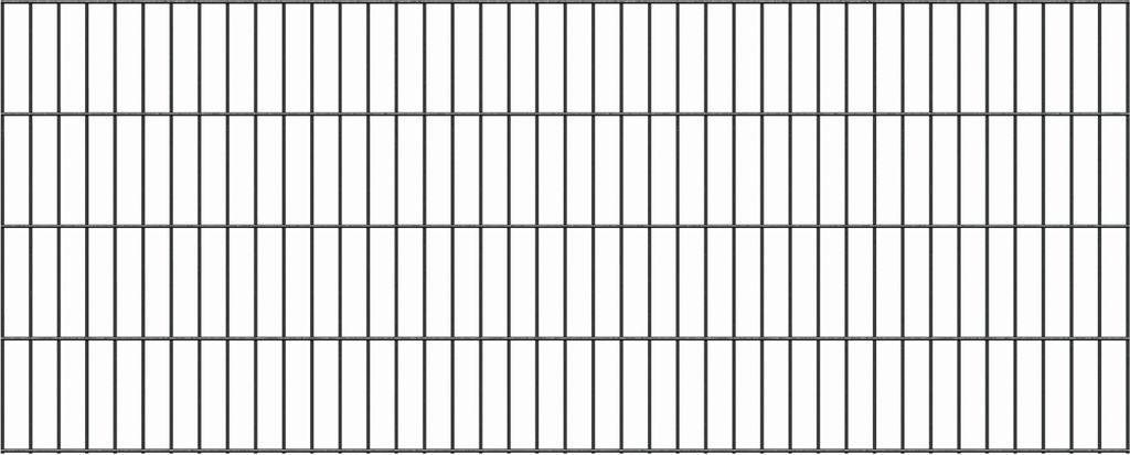 A close-up view of a metal fence panel.