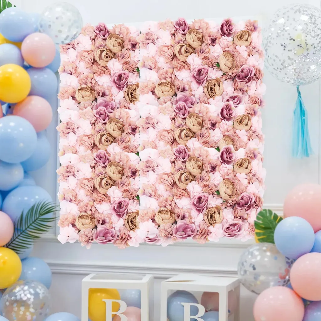 Mur de Fleurs Artificielles Rose - Décoration Durable pour Événements - 3