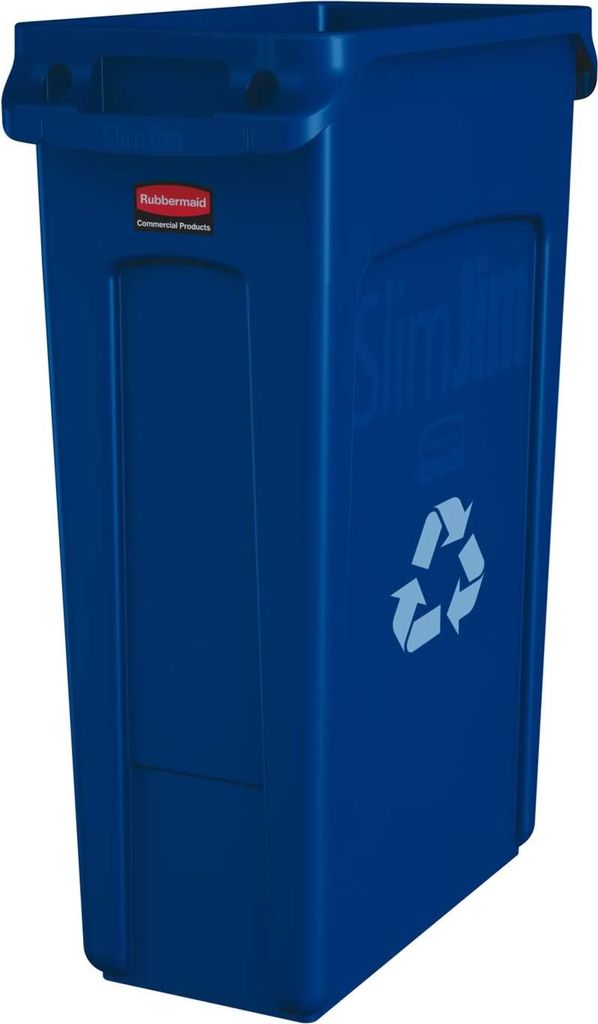 Rubbermaid Abfallbehälter Slim Jim mit Lüftungskanälen blau 87 Liter