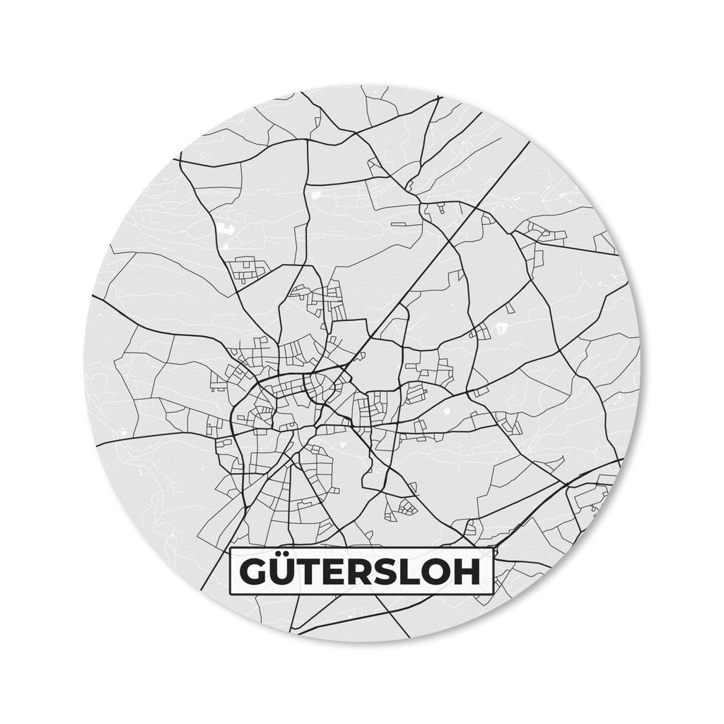 MuchoWow Mauspad Mousepad Stadtplan - Karte - Deutschland - Karte - Gütersloh 30x30 cm - Mousepads - Maus Mat - Pad - Mausunterlage - Tischunter...