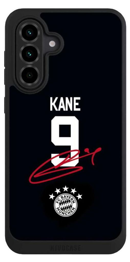 NIVOCASE Handyhülle für Samsung Galaxy A36 5G Hülle NIVOpure Case Schwarz FC Bayern München Trikot Harry Kane