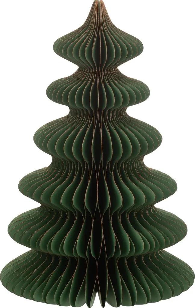 Sapin de Noël en Papier Écologique Vert et Cuivre : Déco Festive Gain de Place