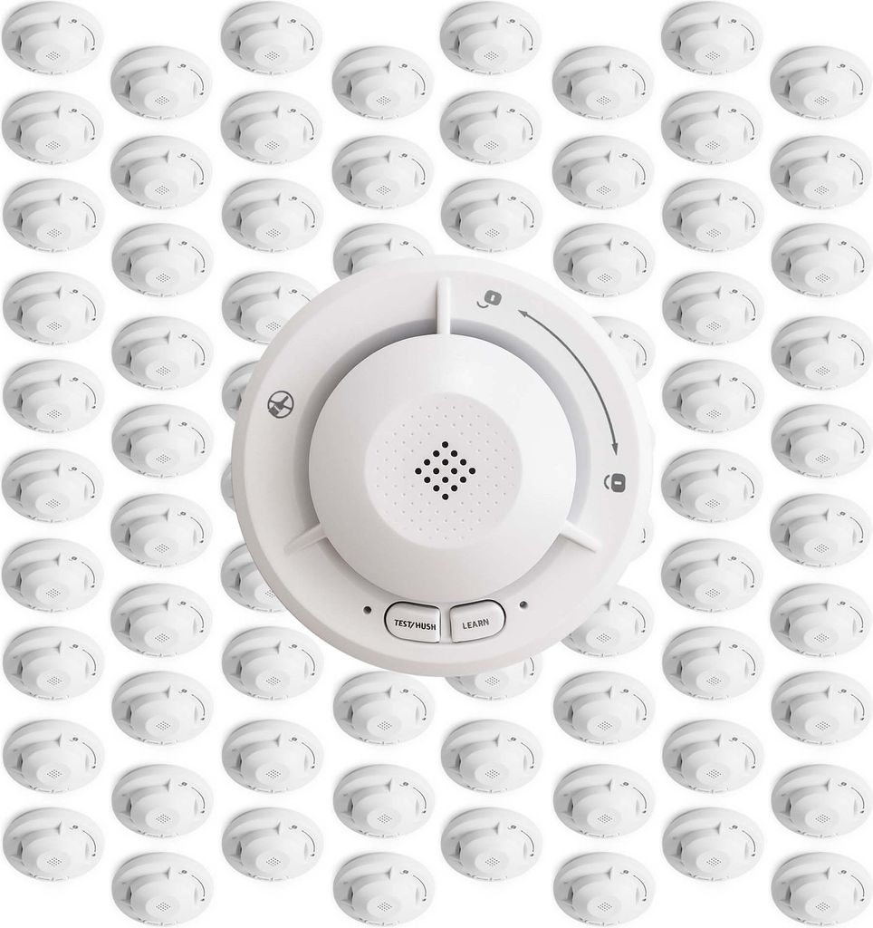 Wiltec Rauchmelder vernetzt 80x mit 10-Jahres-Batterie und Funktechnologie Fotoelektrischer Feuermelder mit 85 dB Alarm für effektiven Brandschutz...