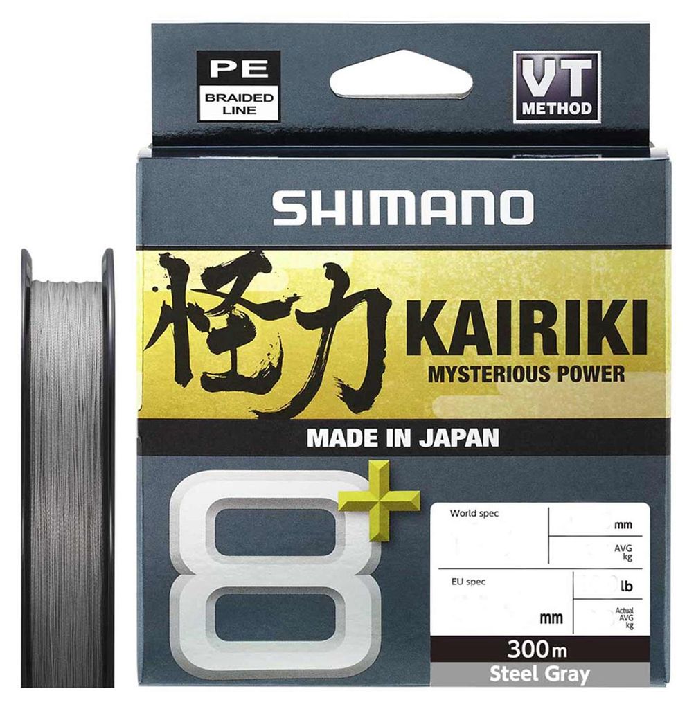 SHIMANO Kairiki 8+, 300m, 0,32mm, 37.1kg / 81,79lbs, grau, Produktbild 