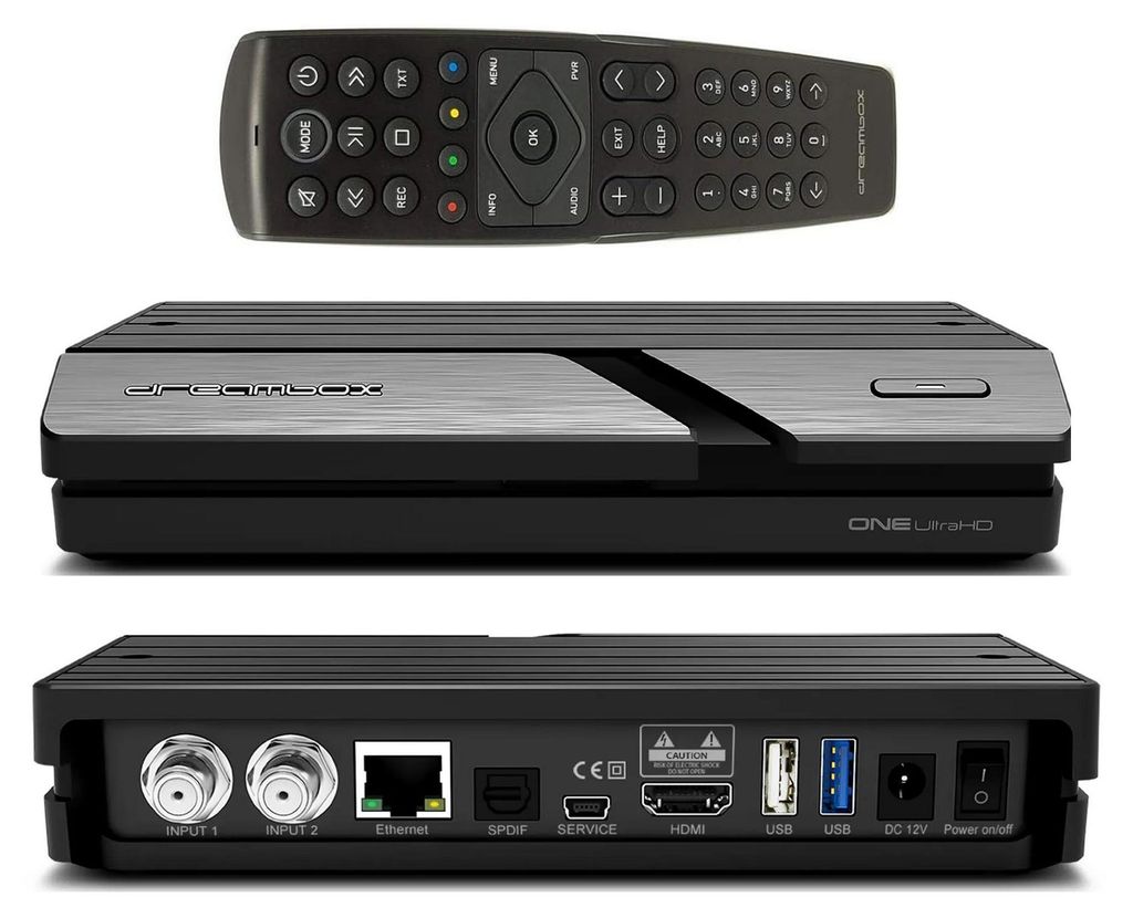 Dreambox One Combo Ultra HD – Récepteur Satellite 4K Double Tuner DVB-S2X/C/T2, WiFi Double Bande, Bluetooth