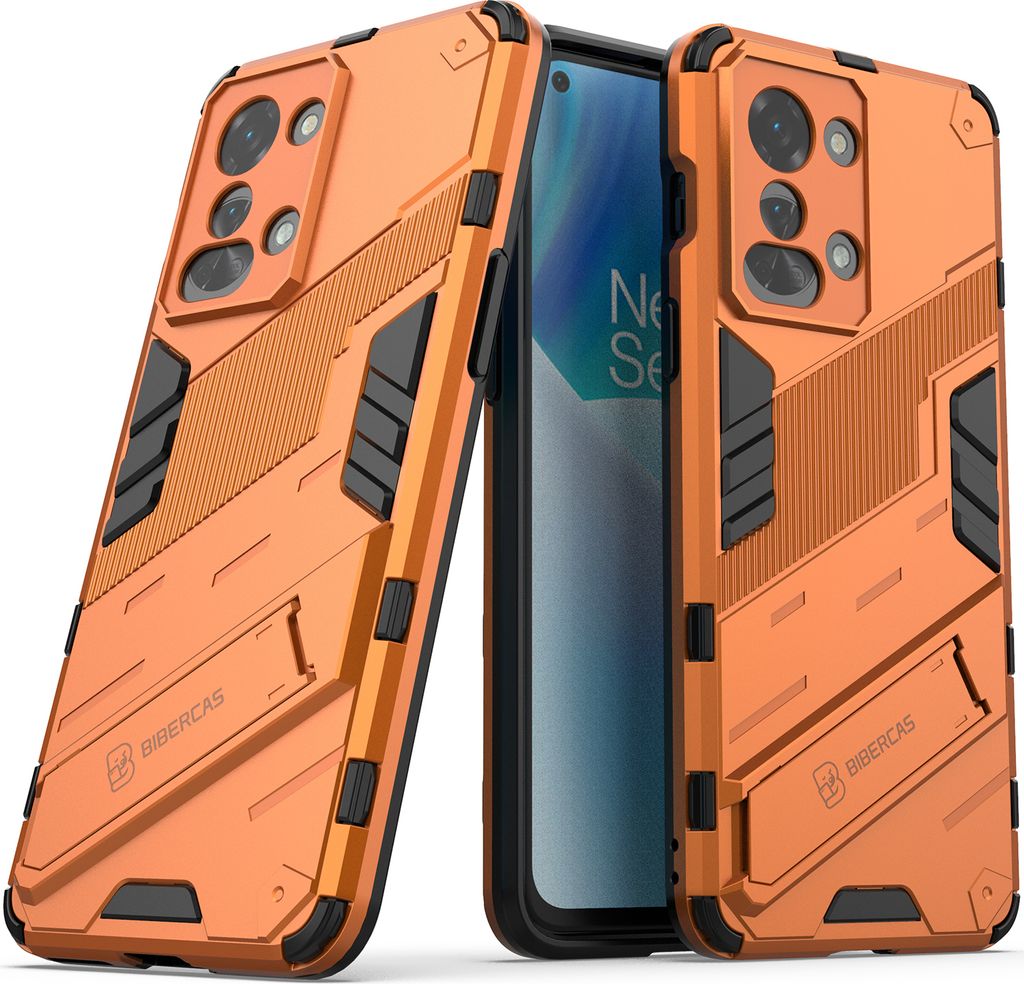 Armor Hülle für OnePlus Nord 2T, Hybrid PC TPU Bumper Stoßfestes Schutzhülle mit Standfunktion Weiß