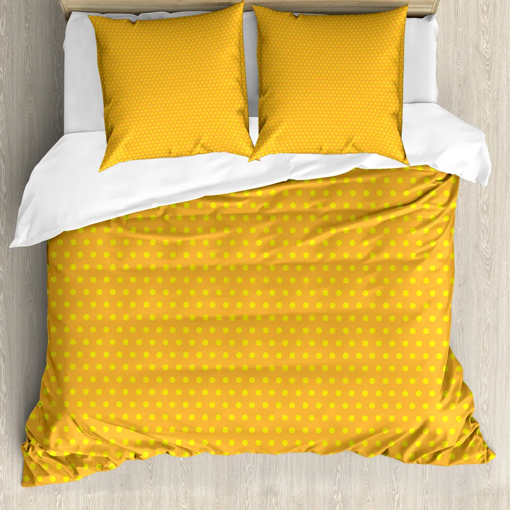Set Copripiumino ABAKUHAUS Microfibra Spazzolata - Calendule Gialle