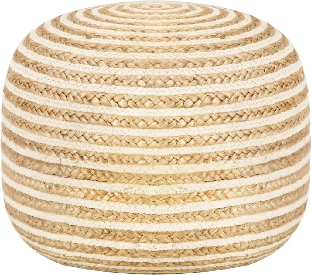 Pouf artisanal en jute 45x30 cm - Solution assise d'appoint compacte