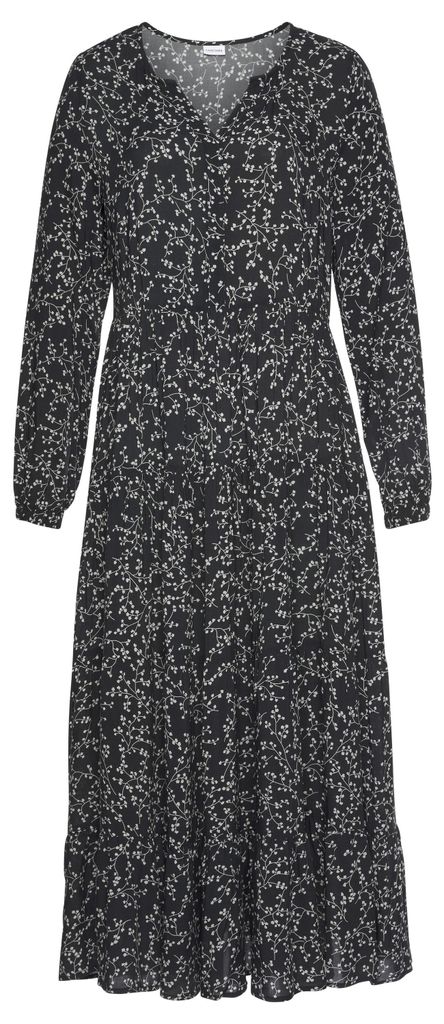 LASCANA Maxikleid mit Blumenprint und Volants aus gewebter Produktbild 