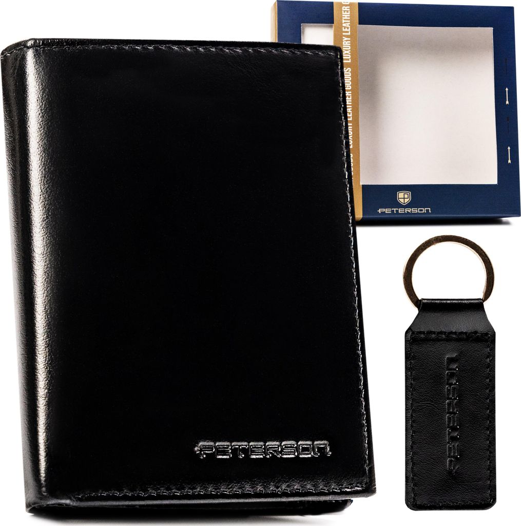 Peterson Portemonnaie-Set mit Schlüsselanhänger Antiam schwarz One size
