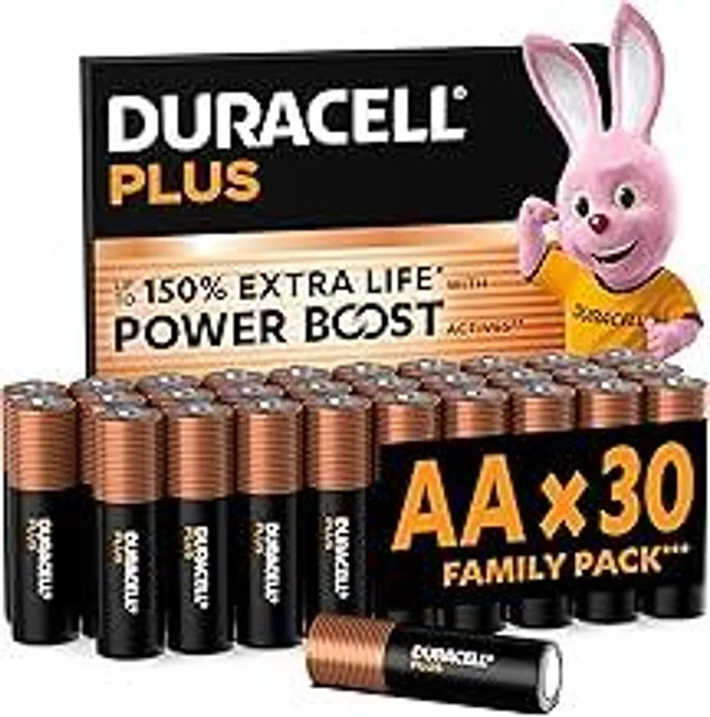 Duracell Plus AA 30 Pack - Batteria Alcalina 1.5V Power Boost