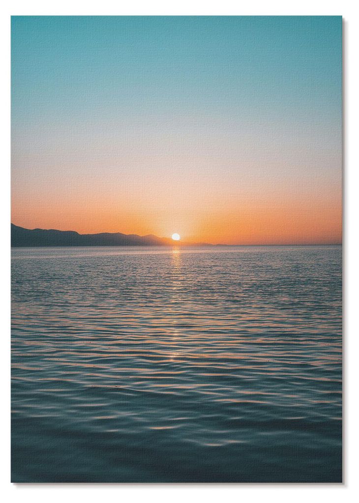 POSTER - 21x29 cm (A4) - Into - Sonnenuntergang über dem Wasser, eine überaus harmonische Landschaft - Wandbild für Wohnzimmer Schlafzimmer & Fl...