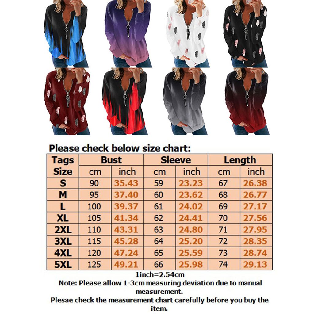 Generisch Damen Still-Sweatshirt - Bequemer Pullover Mit Reißverschluss, Lässig