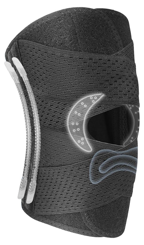Knieorthese mit offener Patella und seitlicher Stabilisierung zur Schmerzlinderung, verstellbare Kompressionsbandage zur Unterstützung der Kniereh...