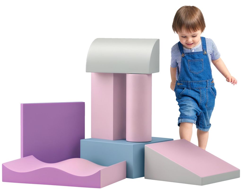 Schaumstoff-Bausteine für Kinder, fördert Kreativität, Kunstleder, Mehrfarbig, 1-3 Jahre, Kunstleder, EPE, 60 x 40 x 11 cm