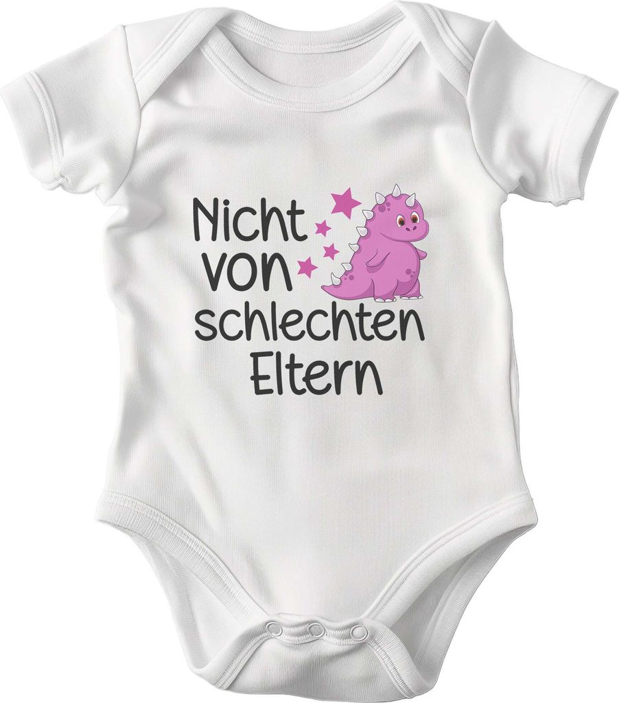 22Feels Baumwolle Mädchen Babybody Dino Kurzarm Weiss Strampler Babyparty Geschenk Babshower Schlupfkragen Weicher Einteiler für Neugeborene Baby...
