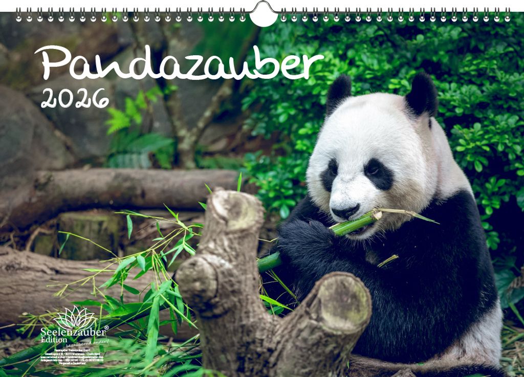Pandazauber DIN A3 Kalender für 2026 Panda - Seelenzauber