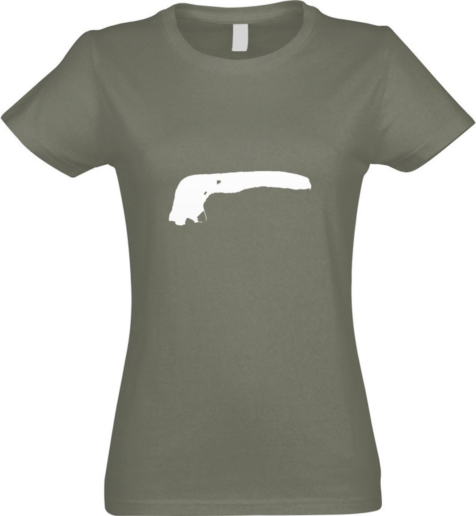 Kiwistar - T-Shirt tailliert - Damen - Olive - Langeoog - Deutschland - Insel - mit Motiv Bedruckt - Funshirt Design - Sport - Freizeit - Damen - L