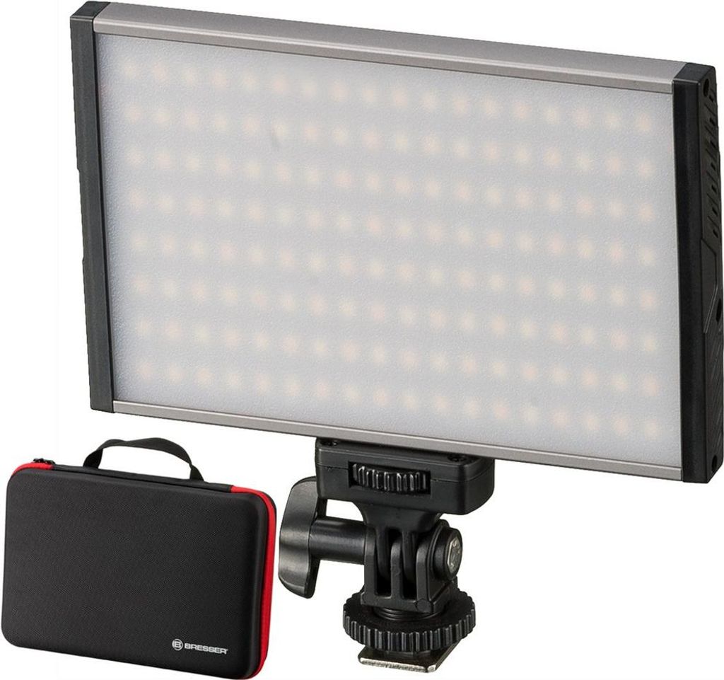Bresser - F004152 - PT Pro 15B Bi-Color LED Videoleuchte mit Etui