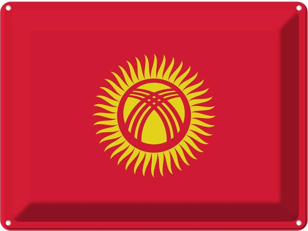 vianmo Blechschild 30x40 cm Kirgisistans Kyrgyzstan Flagge Produktbild 