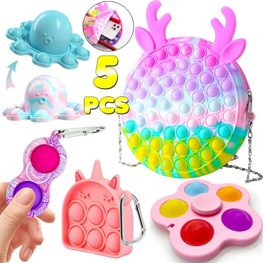 Popit Push Bubble Fidget Toys Silikon Stressabbau Spielzeug Autismus SEN ADHS DE 