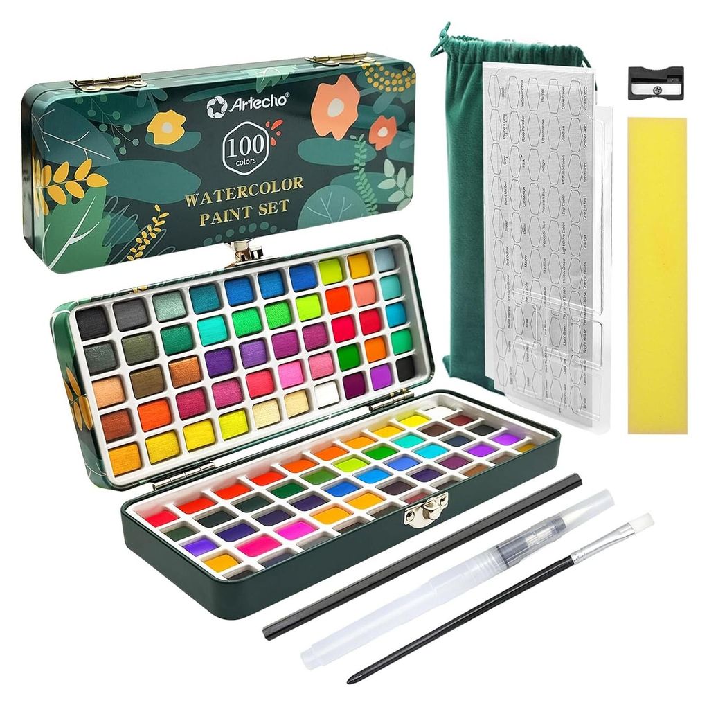 Artecho Aquarellfarben Wasserfarben Set - 100 Farben mit Produktbild 