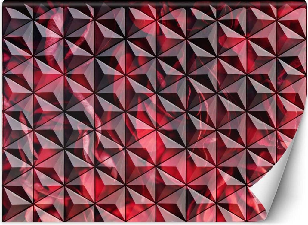 Vlies fototapete Rote Geometrie 300x210 cm Feeby Rot inkl. Kleber einfache Montage