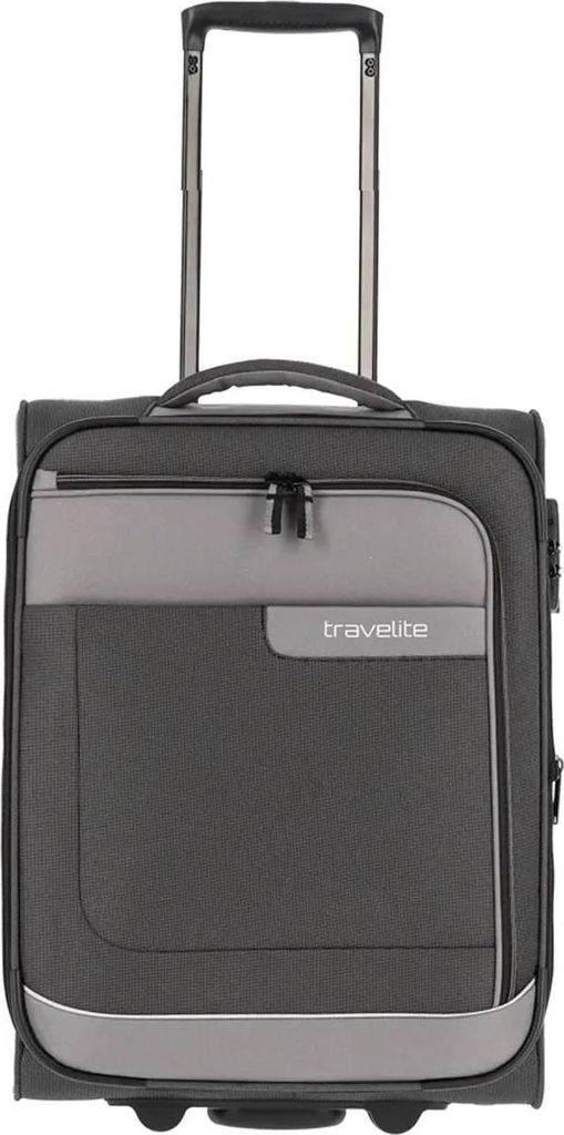 Kabinenkoffer S 55cm TRAVELITE VIA 2 Rollen grau schwarz Produktbild 