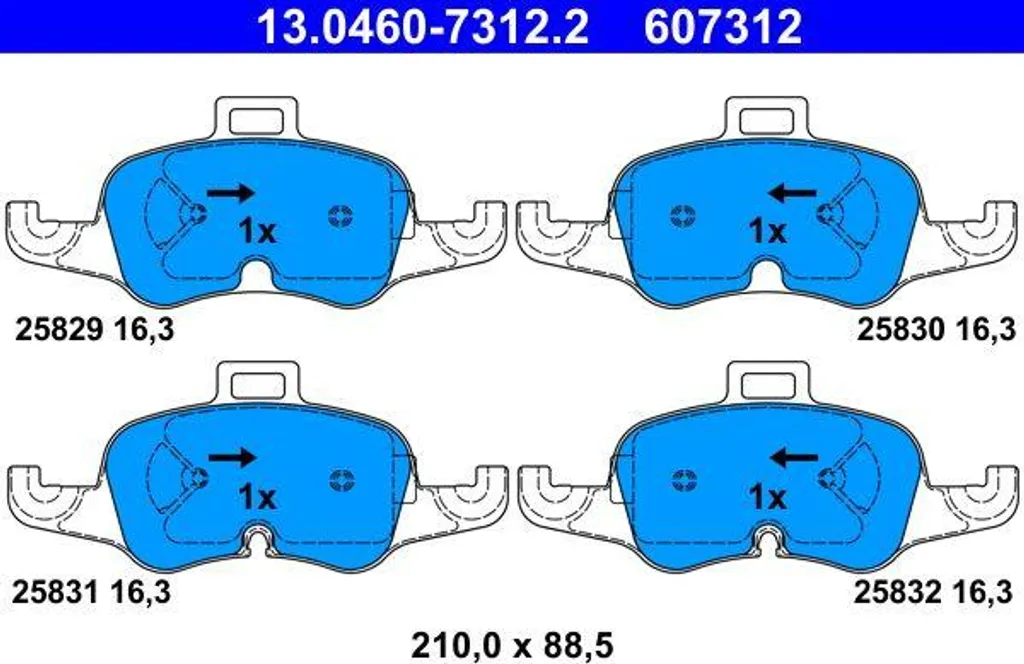 Plaquettes de Frein ATE Haute Performance OE 8S0698151 pour Freins TT