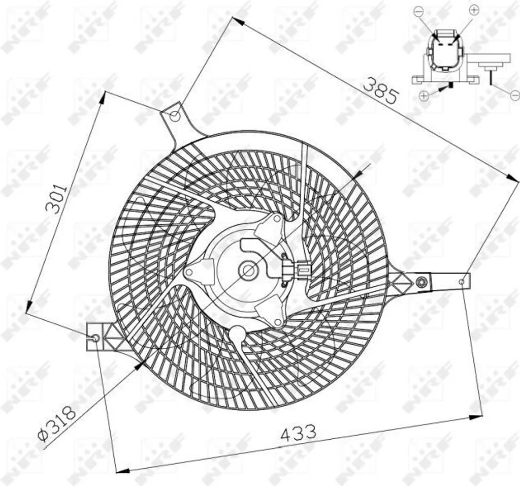 Ventilateur de radiateur robuste NRF 47572 pour Nissan Navara D22