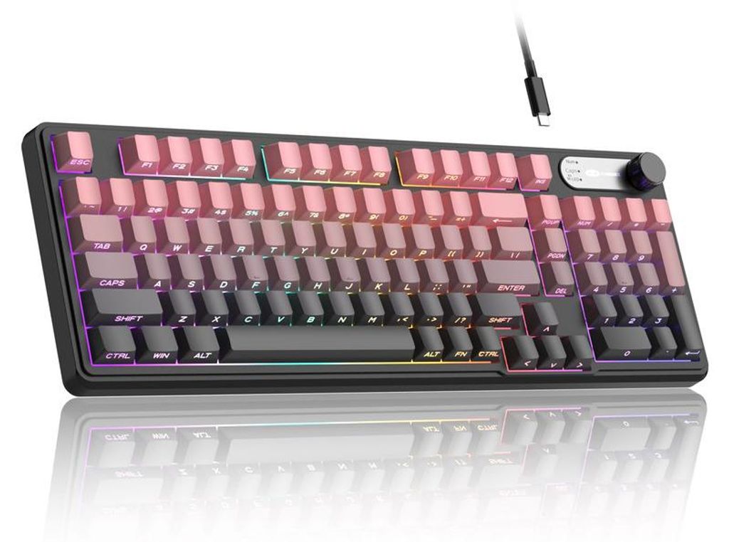 95% Gaming Tastatur RGB kabelgebunden, 98 Tasten Membran Produktbild 