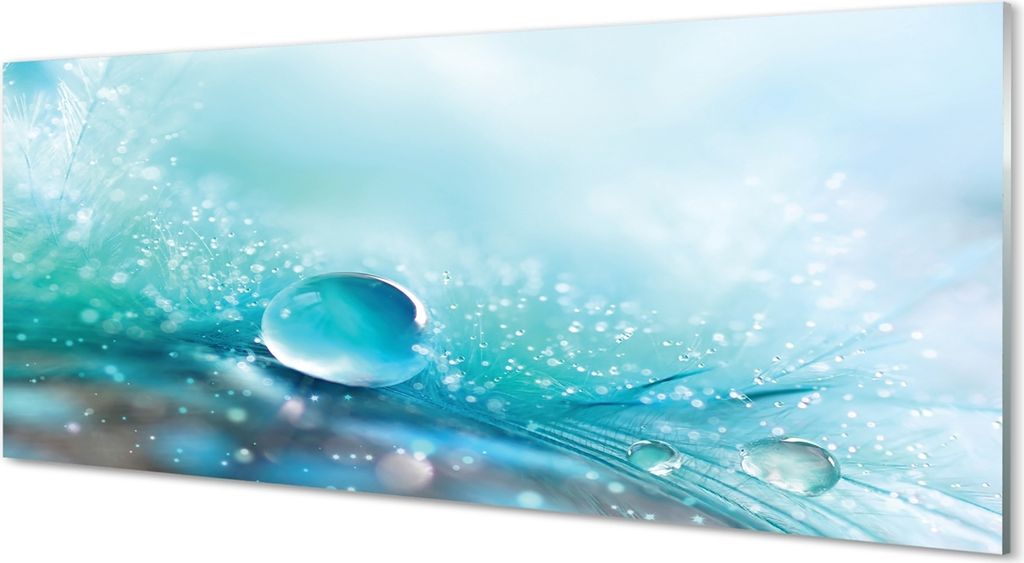 Glasbilder 125x50 Wandkunst Tropfen Makro Abstraktion