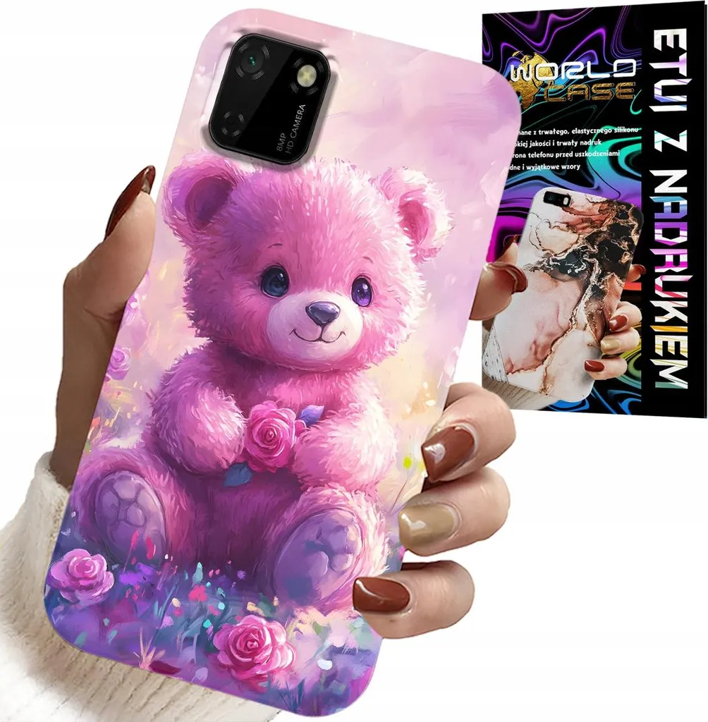Custodia Huawei Y5P con Orsetto Rosa + Vetro Temperato Omaggio