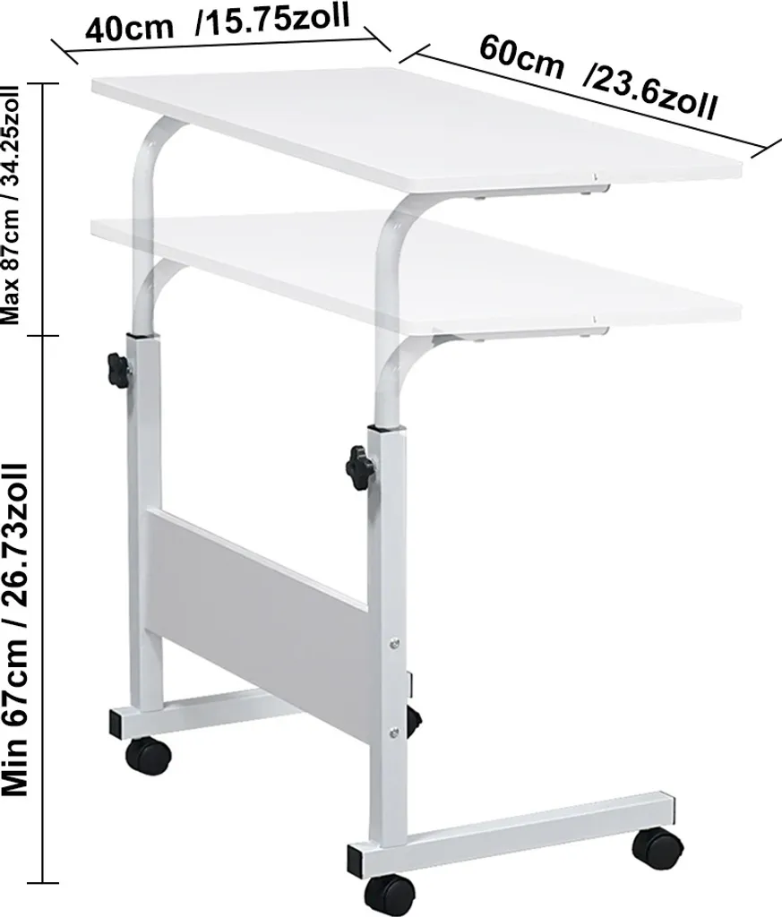 Table d'appoint à roulettes chariot mobile design noir mat - Charge 15kg - 6