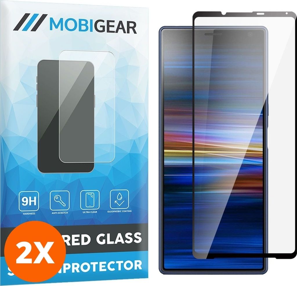 Mobigear Premium 4.99 Sony Xperia 1 IV Panzerglas Gehärtetes Glas Displayschutz - Hüllenfreundlich - Schwarz (2er Pack)