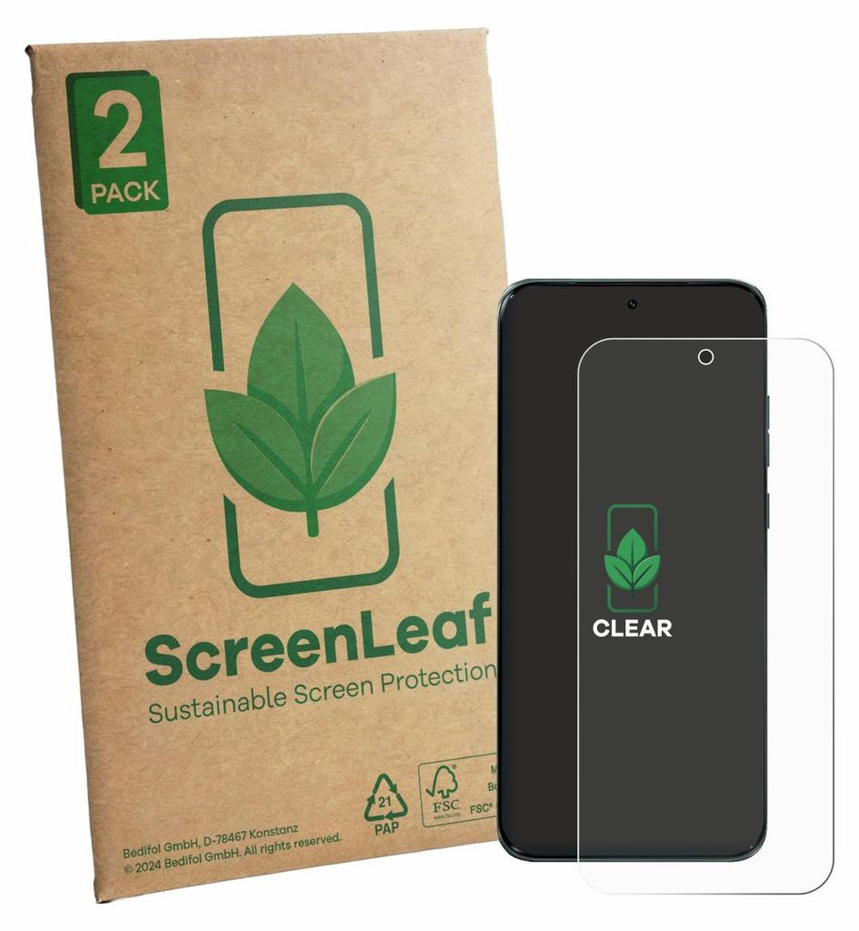 2x ScreenLeaf Schutzfolie für Motorola Edge 70 Fusion Plus nachhaltiger Displayschutz Display Schutz Folie Klar Transparent