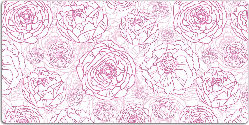 Schreibtischmatte Tischunterlage 120x60 cm Mauspad - Pinke Blumen