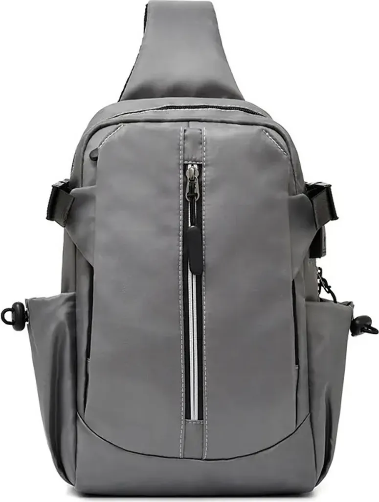 Borsello Monospalla Grigio Leon KP25623 USB - Accessori Tech Uomo