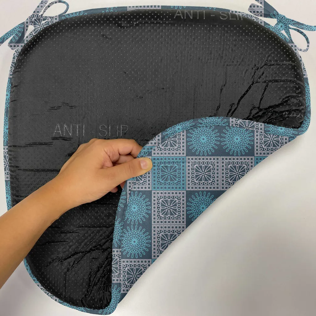 Coussin Décoratif 40 cm Imperméable avec Sangles pour Chaise Bleu Pétrole