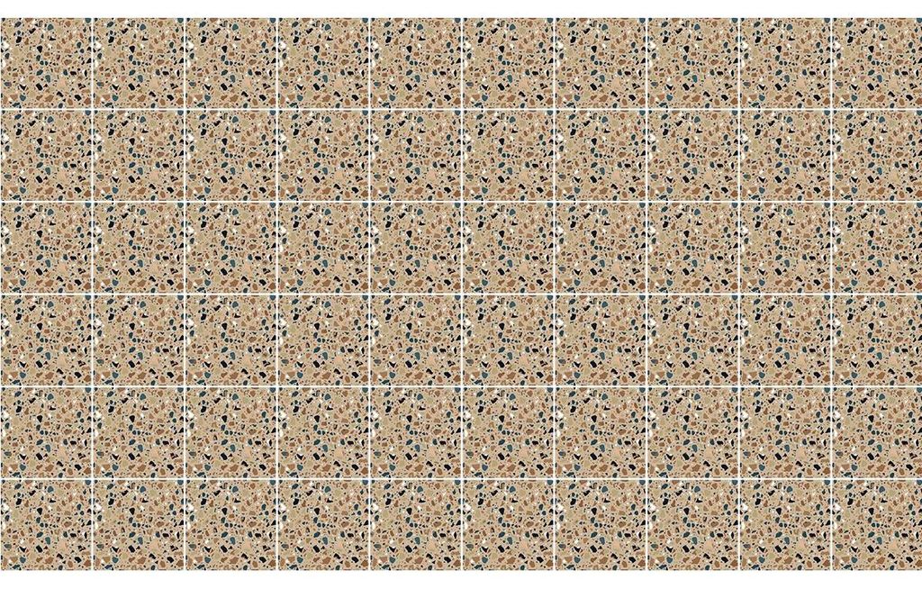 Selbstklebende Fliesenaufkleber für Küche und Bad – 60 Zementfliesenaufkleber, Terrazzo-Design, Diego – 60 Aufkleber, 10 x 10 cm
