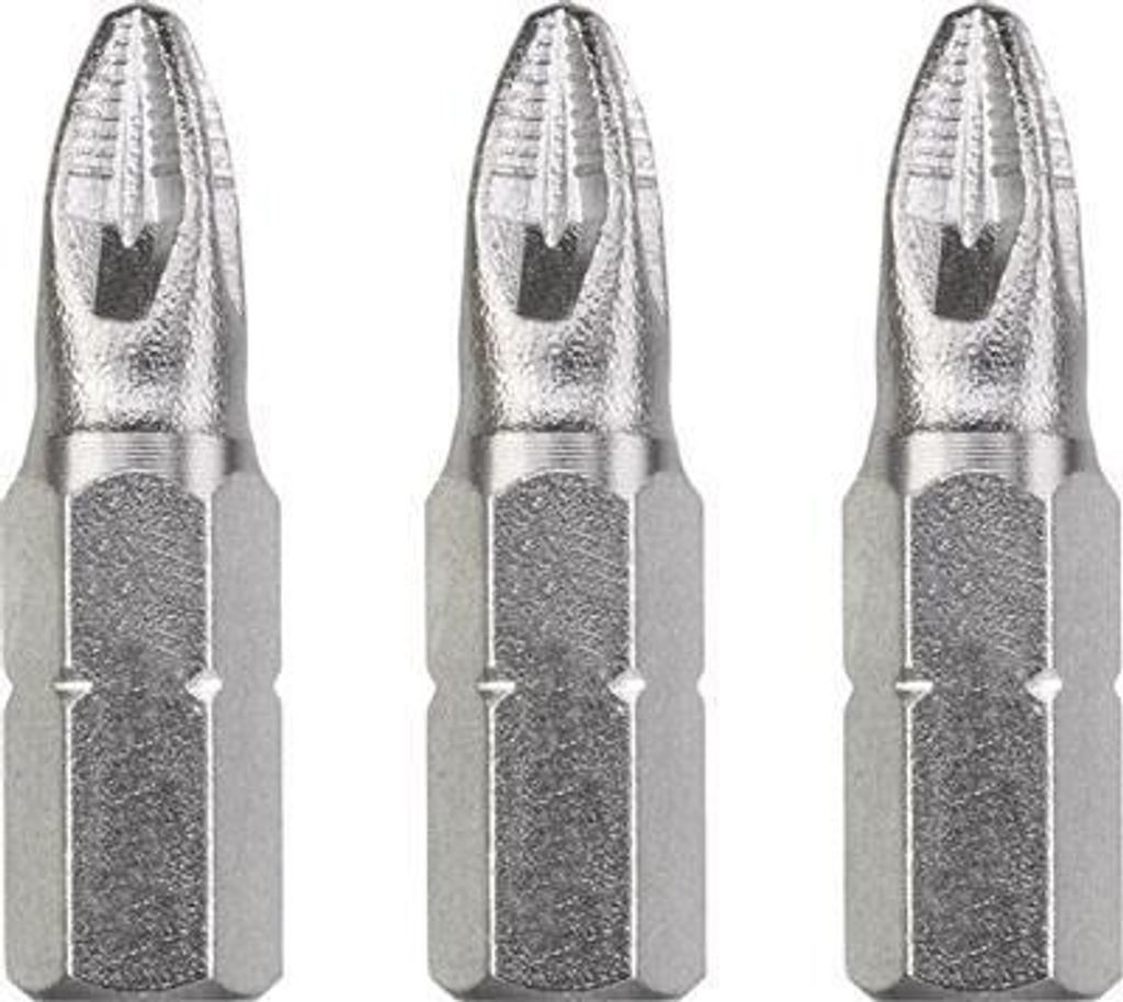 Schraubenbit Pozidrive Nr. 1 25 mm 1/4 Zoll 3 Stück Karte Eurofix