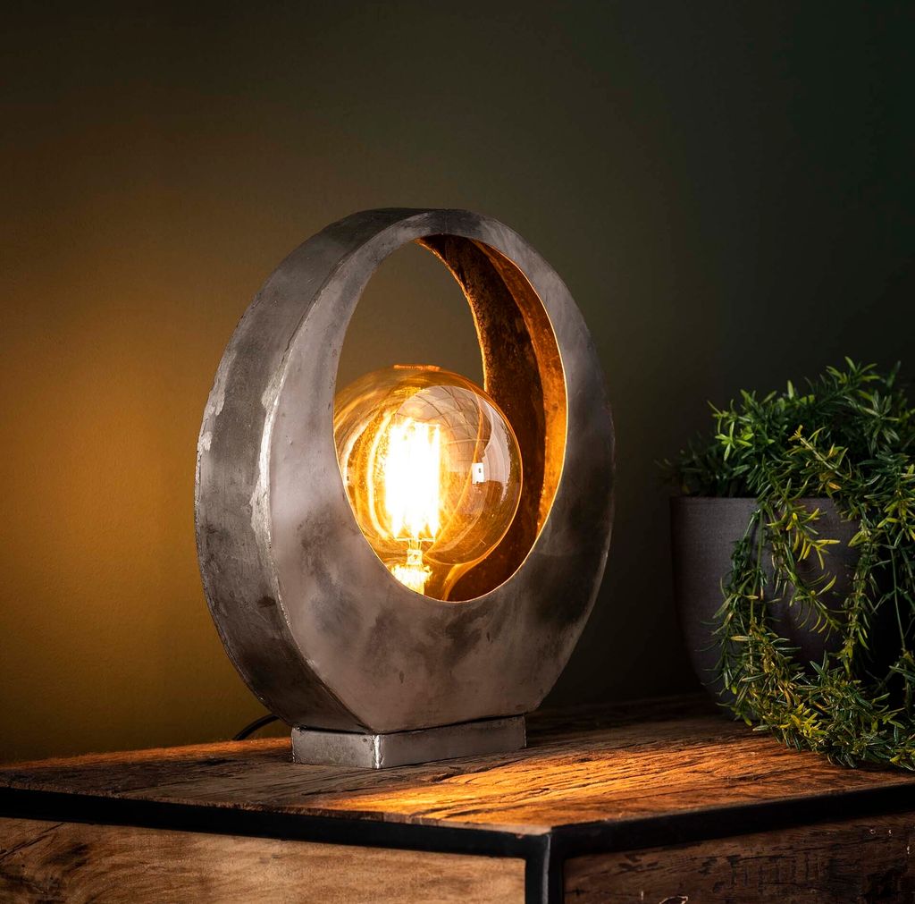 Hoyz - Tischlampe Full Moon - Industrial - Grau Produktbild 