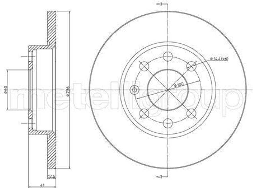 2x METELLI Bremsscheibe 23-0080 für OPEL Corsa B Schrägheck (S93) 41 0mm 236 0mm