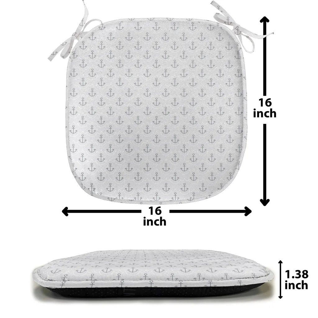 1 Marittimo Fodera Cuscino Ancora & Cordoncino Decorativo Grigio/Bianco