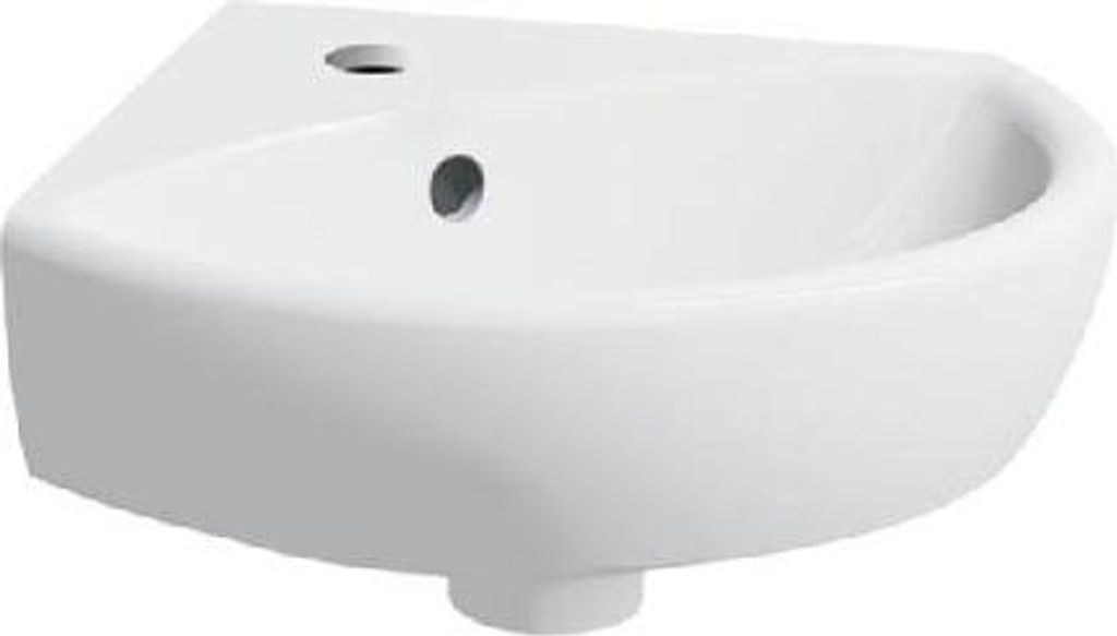 Geberit Selnova - Eckhandwaschbecken 414x412 mm, mit 1 Hahnloch, Weiß 500.326.01.5