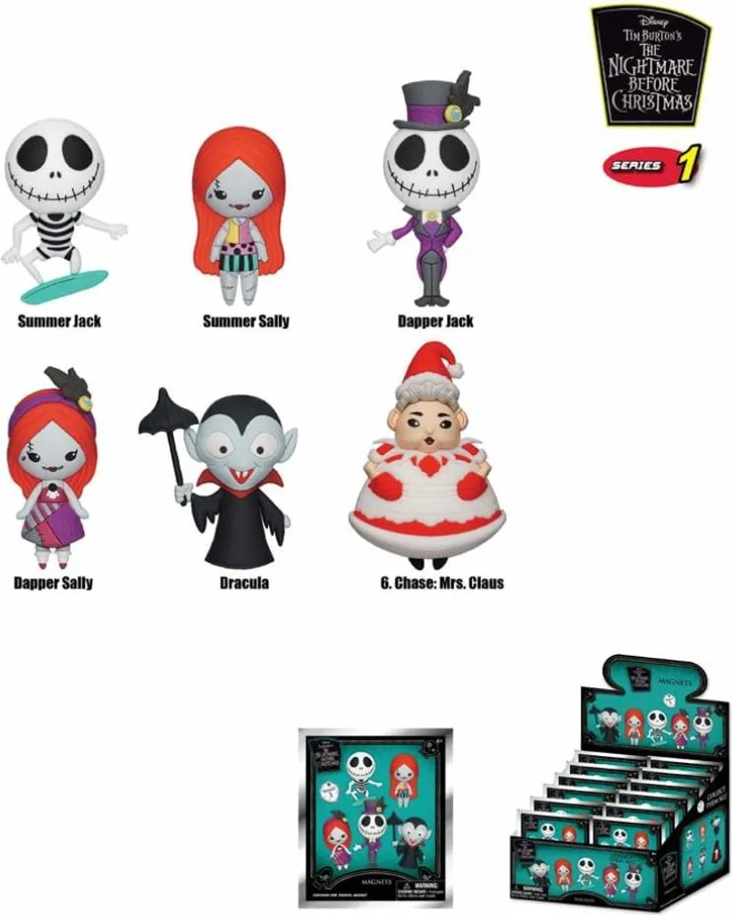Présentoir de 12 Magnets 3D L'Étrange Noël de Monsieur Jack Série Relief