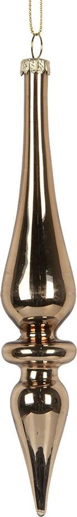 Clayre & Eef Weihnachtsanhänger Ø 3x18 cm Goldfarbig Glas