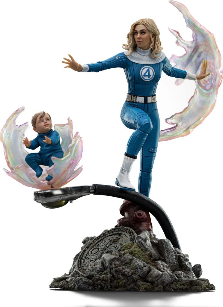 Fantastic Four Art Scale Statue 1/10 Invisible Woman and Franklin 28 cm